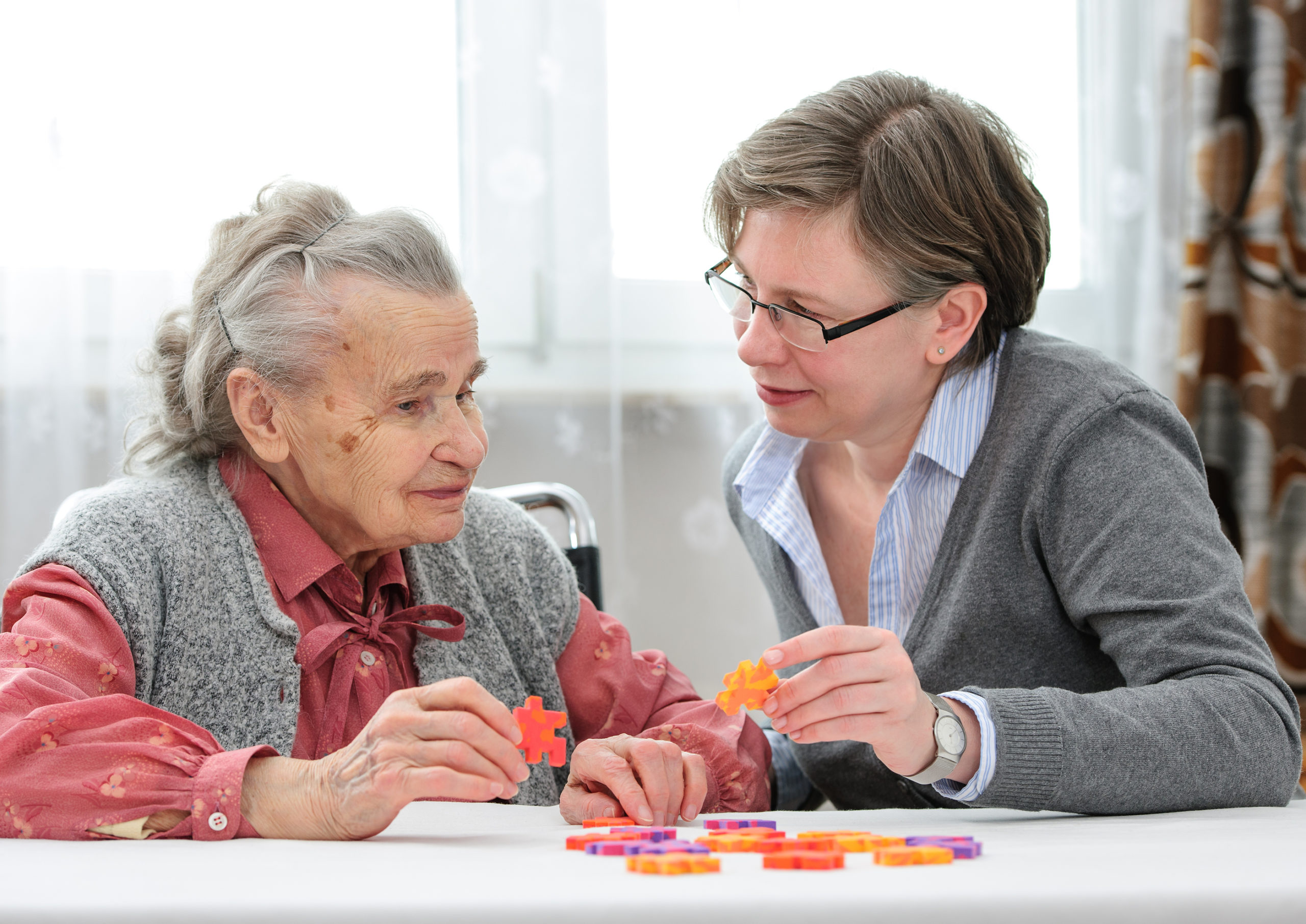 Caregiver Matching -Senior Woman With Her Elder Care Nurse