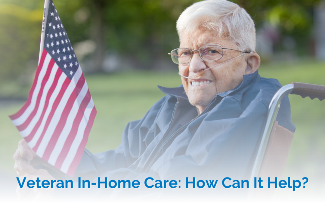 Veteran in-home care - Veteran sitting in a wheel chair holding a small American flag