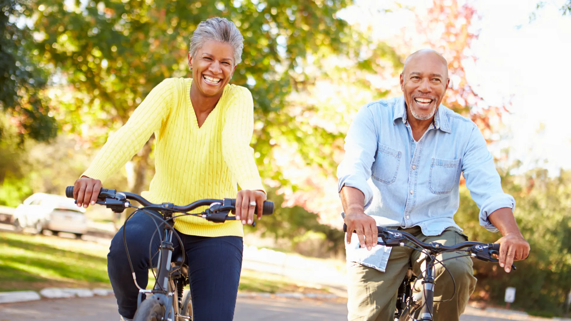 seniors riding bikes